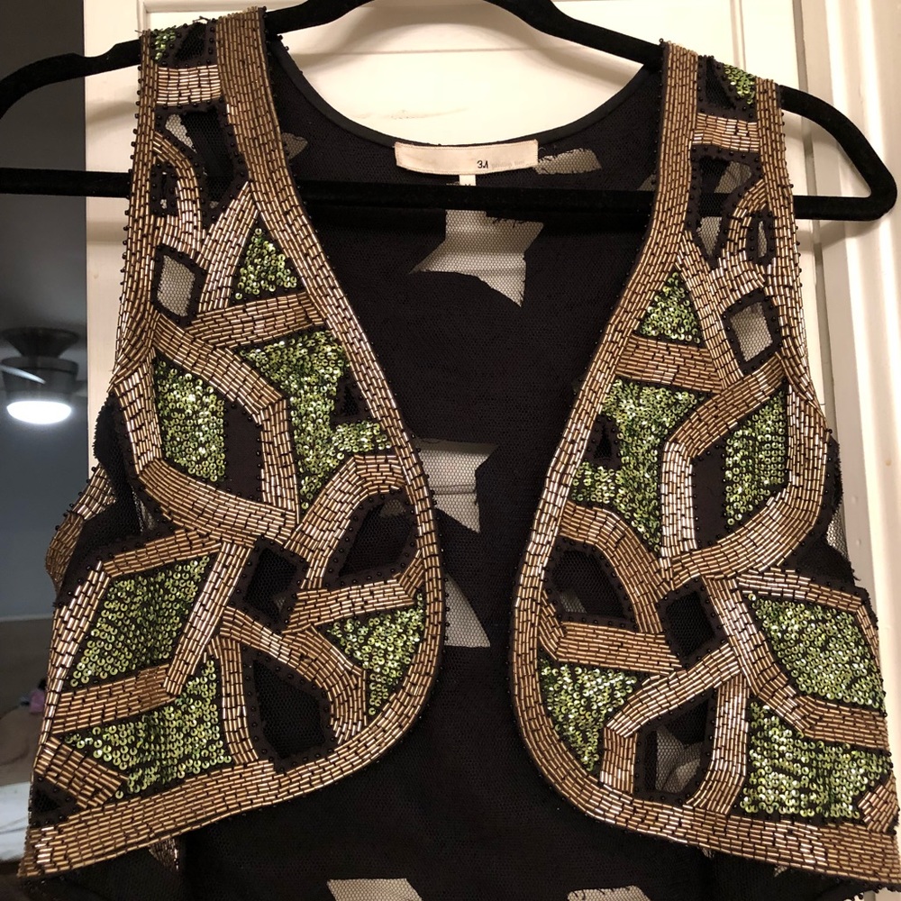 3.1 Phillip Kim beaded and mesh vest